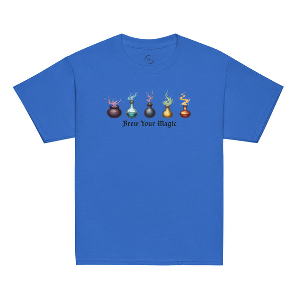 Brew Your Magic Youth Classic Tee in Royal blue