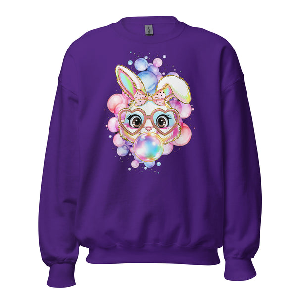 Bubble Bunny Adult Sweatshirt in Purple