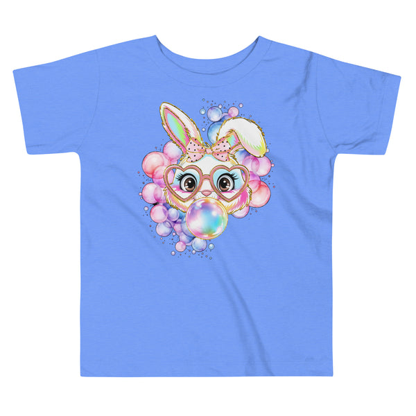 Bubble Bunny Toddler Tee in Heather Blue