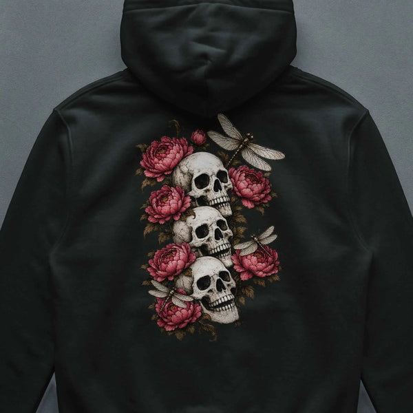 Peonies & Dragonflies Organic Hoodie 