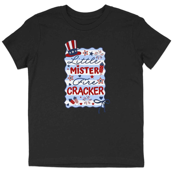 Little Mister Firecracker Patriotic T-Shirt