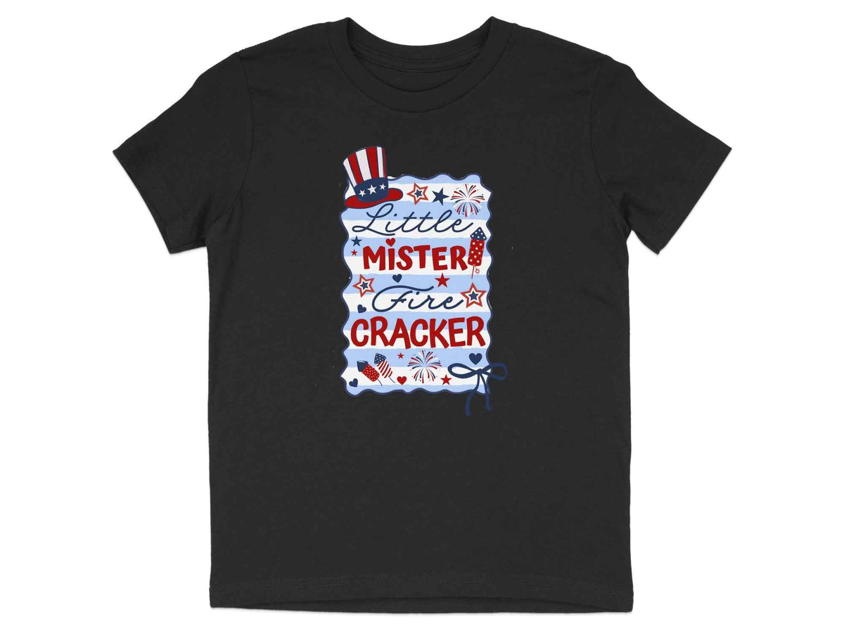 Little Mister Firecracker Patriotic T-Shirt