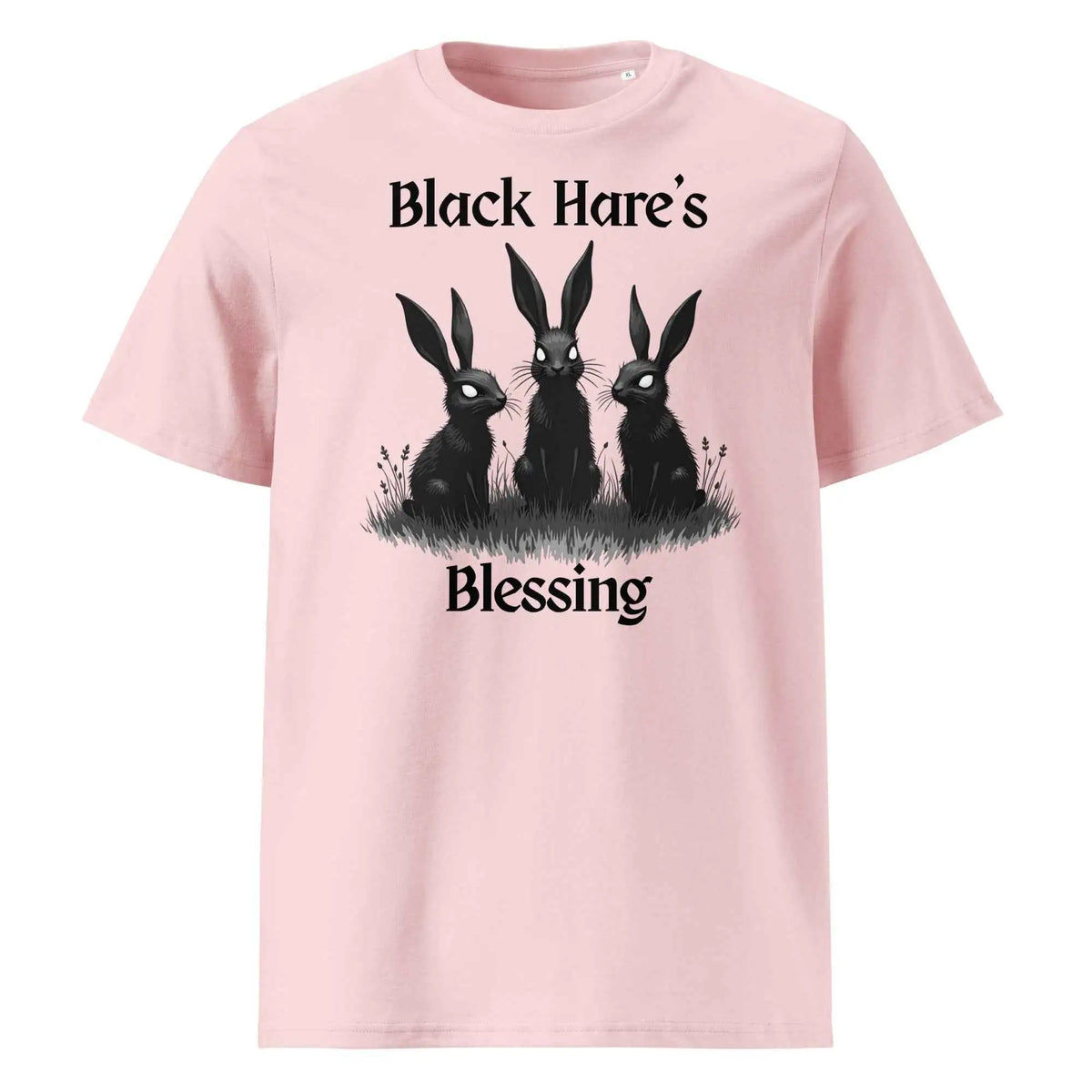 Black Hare’s Blessing Organic Tee Cotton Pink