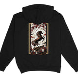 Black Horse & Cherry Blossom Hoodie Black