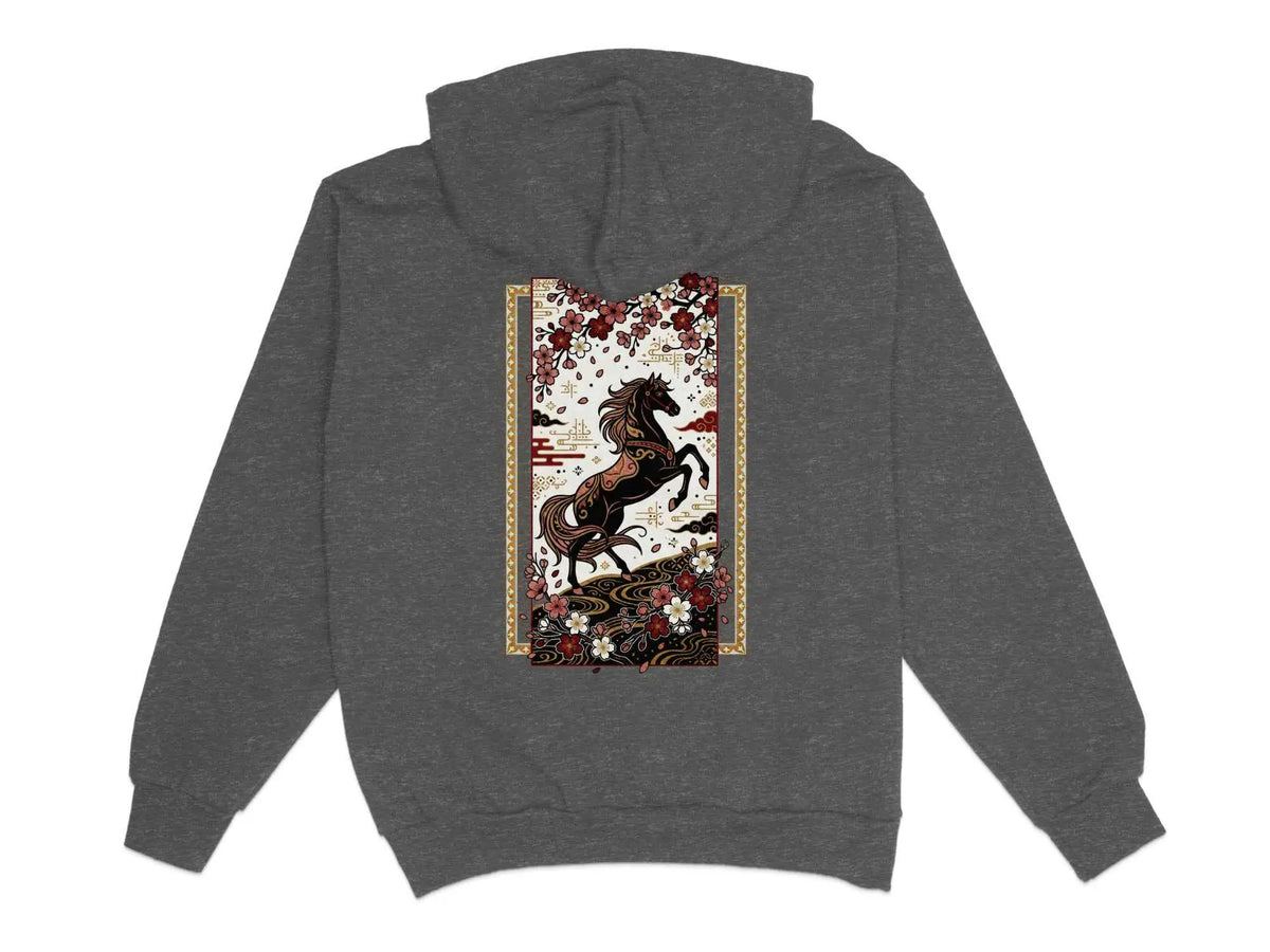 Black Horse & Cherry Blossom Hoodie XS