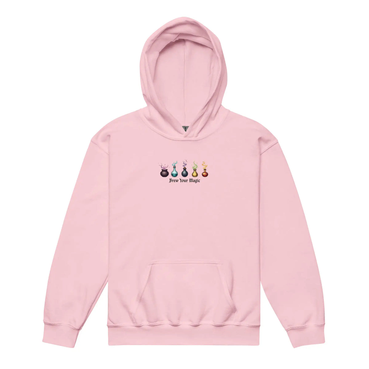 Brew Your Magic Youth Hoodie - Ignite Adventure and Comfort Light Pink