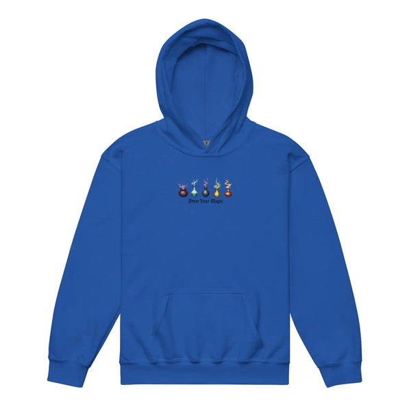 Brew Your Magic Youth Hoodie - Ignite Adventure and Comfort Royal