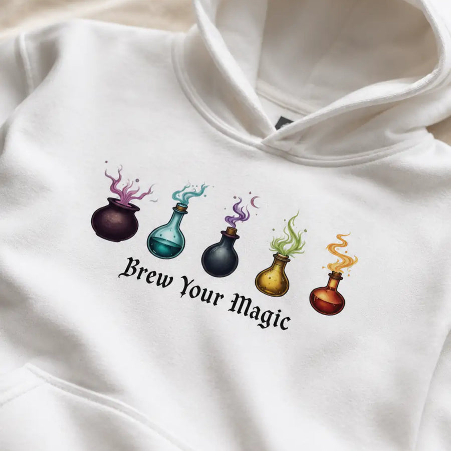 Brew Your Magic Youth Hoodie - Ignite Adventure and Comfort White