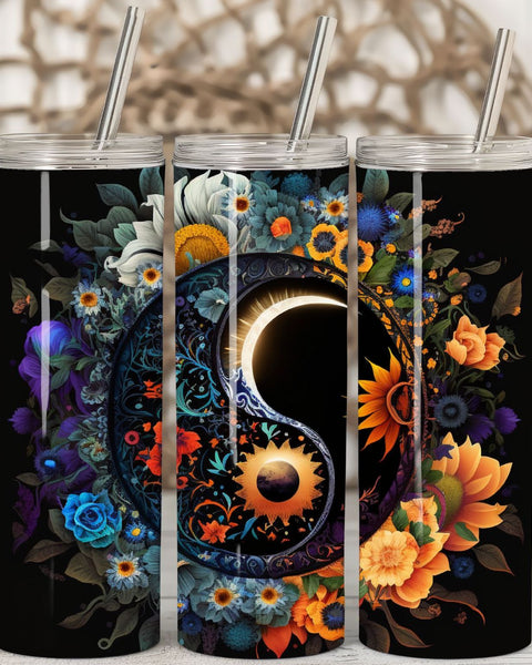 Yin-Yang Sun and Moon Stainless Steel Tumbler - 20oz