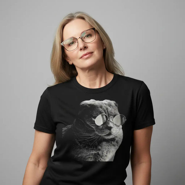 Unbothered Cat Graphic Tee Model