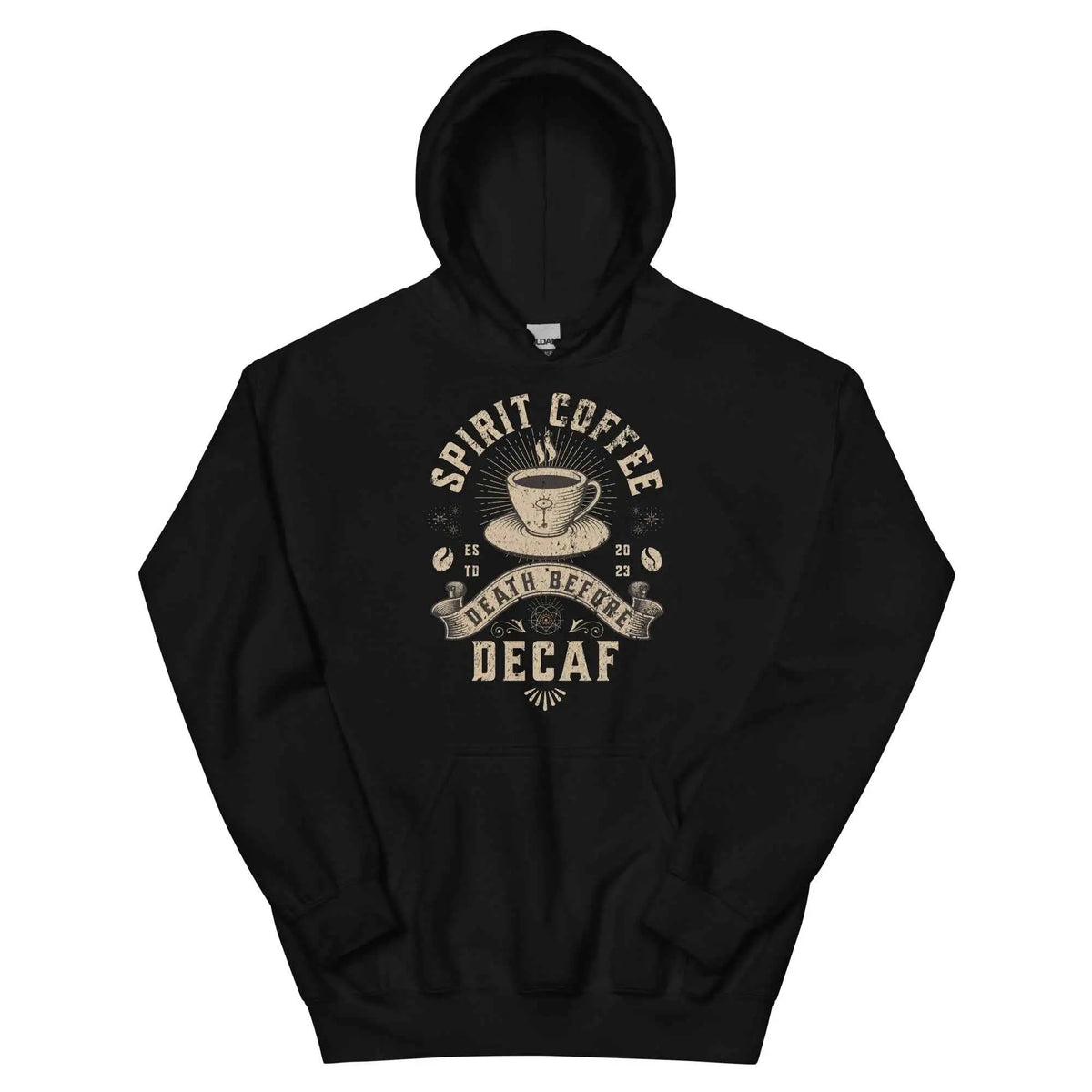 Death Before Decaf Graphic Hoodie Black