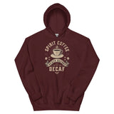 Death Before Decaf Graphic Hoodie Maroon