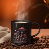 Dreamscape Mushroom Black Ceramic Mug