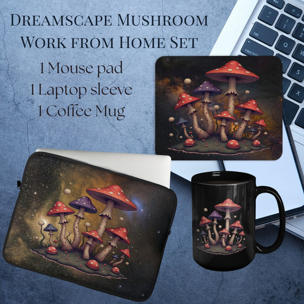 Dreamscape Mushroom Bundle: Mousepad, Laptop Sleeve and Coffee Mug