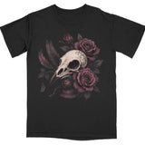 Gothic Rose & Bird Skull Tee |  My Lucky Tee