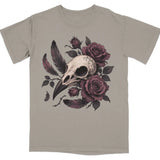Gothic Rose & Bird Skull Tee |  My Lucky Tee
