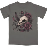 Gothic Rose & Bird Skull Tee |  My Lucky Tee