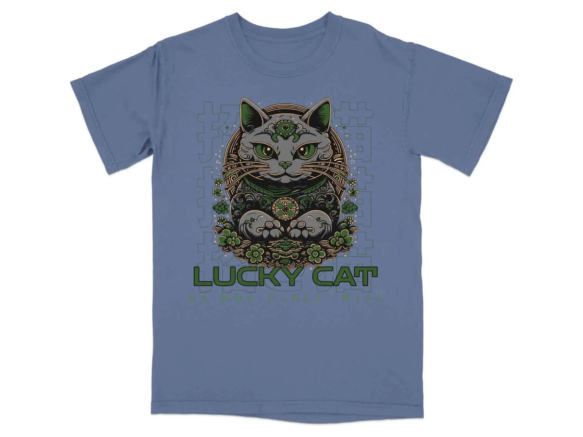 He Who Dares Wins Lucky Cat Tee S