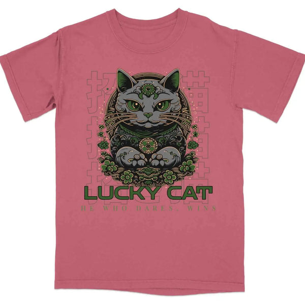 He Who Dares Wins Lucky Cat Tee S