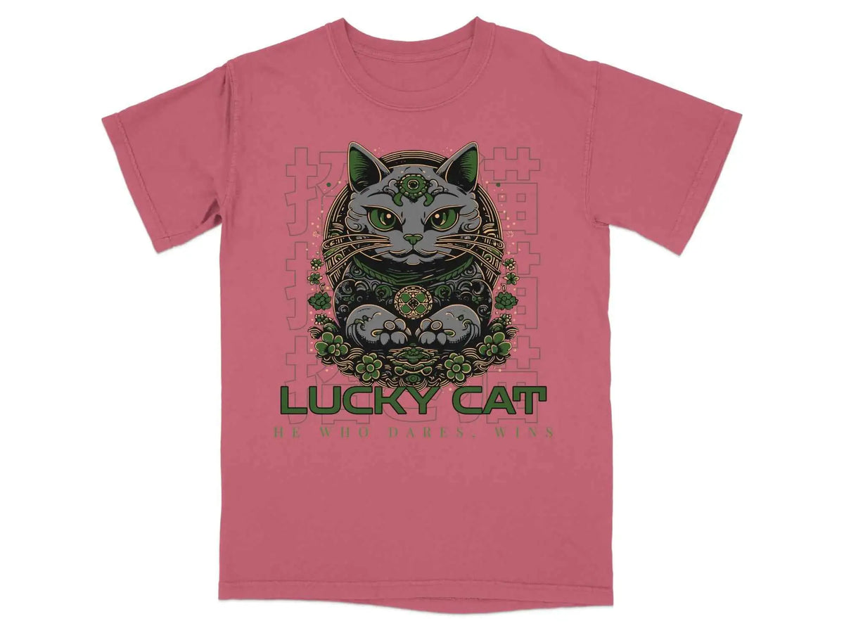 He Who Dares Wins Lucky Cat Tee S