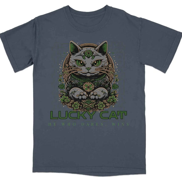 He Who Dares Wins Lucky Cat Tee S
