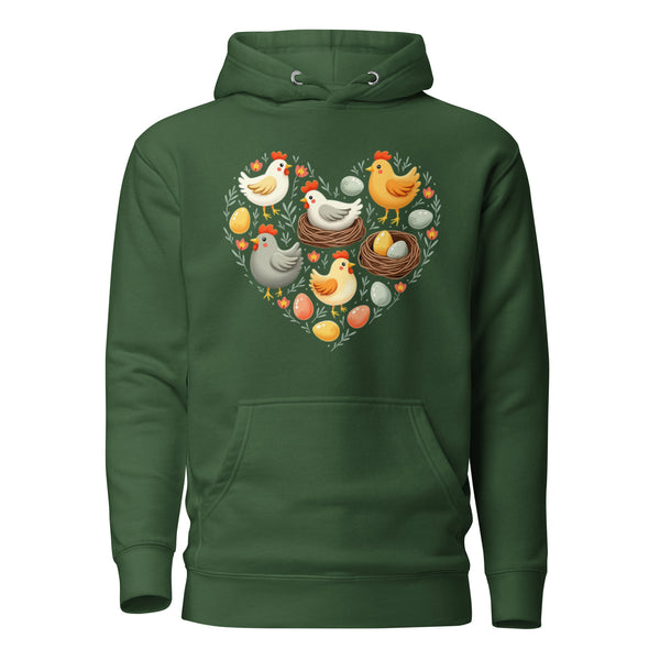 Hen House Hoodie in Forest Green