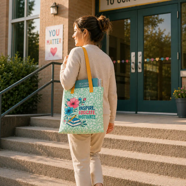Inspire Educate Motivate Teacher Tote