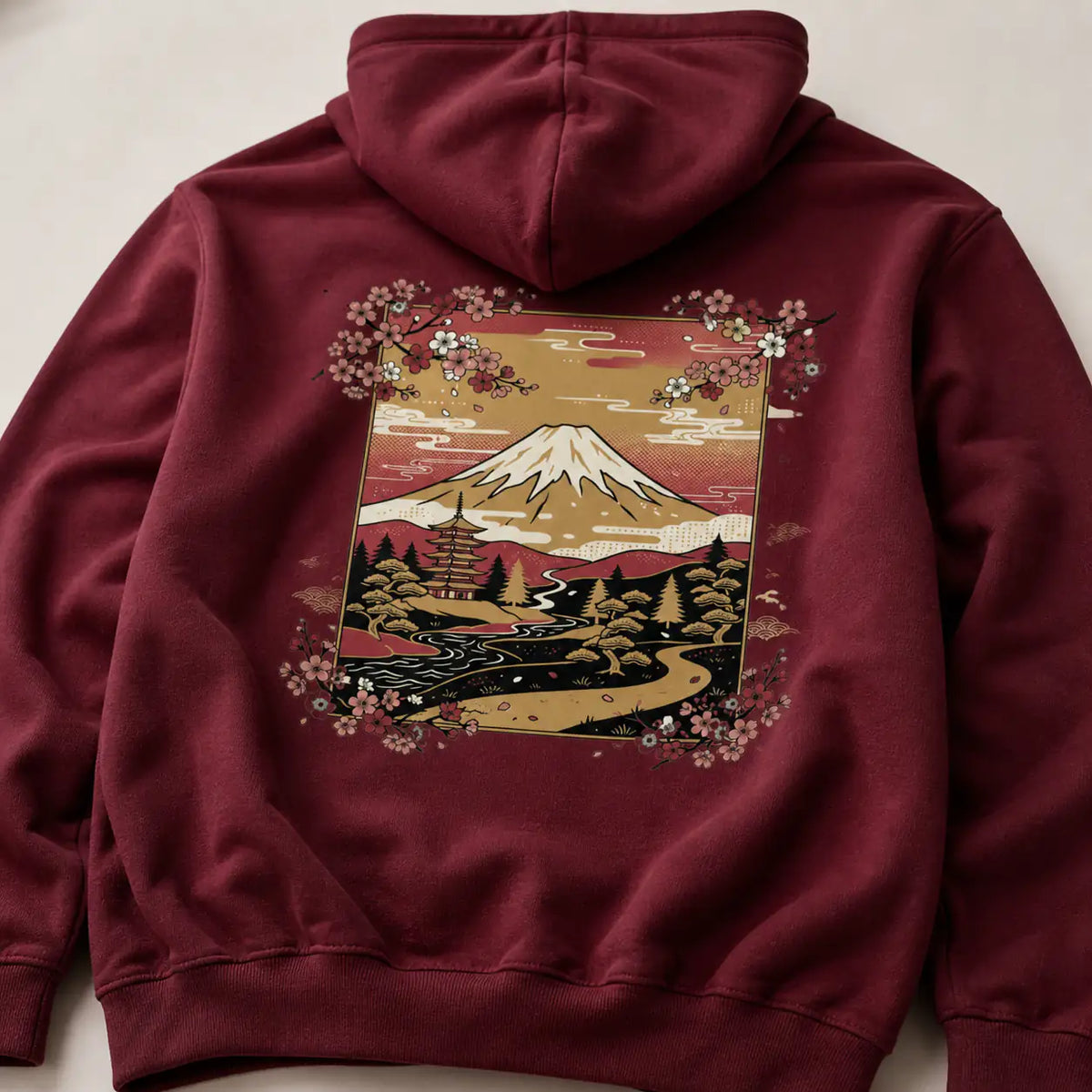 Japanese Mountain River Hoodie