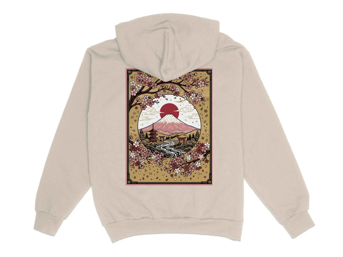 Japanese Mountain River Hoodie Sandshell