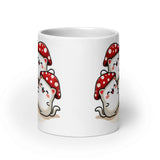 Kawaii Mushroom Cats Ceramic Mug - Glossy Coffee Cup in 11oz, 15oz, 20oz Sizes