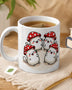 Kawaii Mushroom Cats Ceramic Mug - Glossy Coffee Cup in 11oz, 15oz, 20oz Sizes | My Lucky Tee
