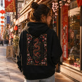 Lucky Dragon Floral Graphic Hoodie
