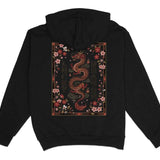 Lucky Dragon Floral Graphic Hoodie Black