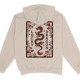 Lucky Dragon Floral Graphic Hoodie Sandshell