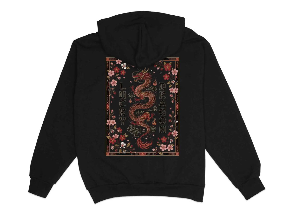Lucky Dragon Floral Graphic Hoodie XS