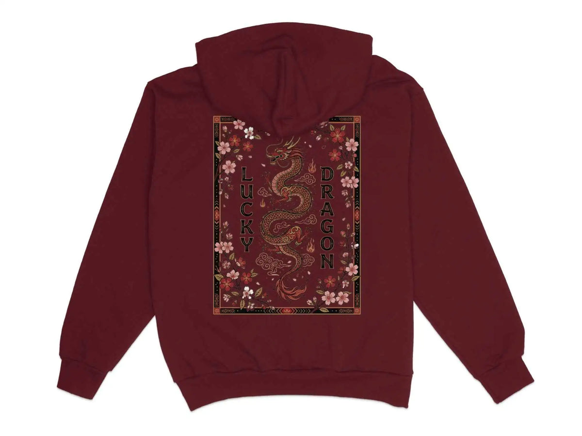 Lucky Dragon Floral Graphic Hoodie XS
