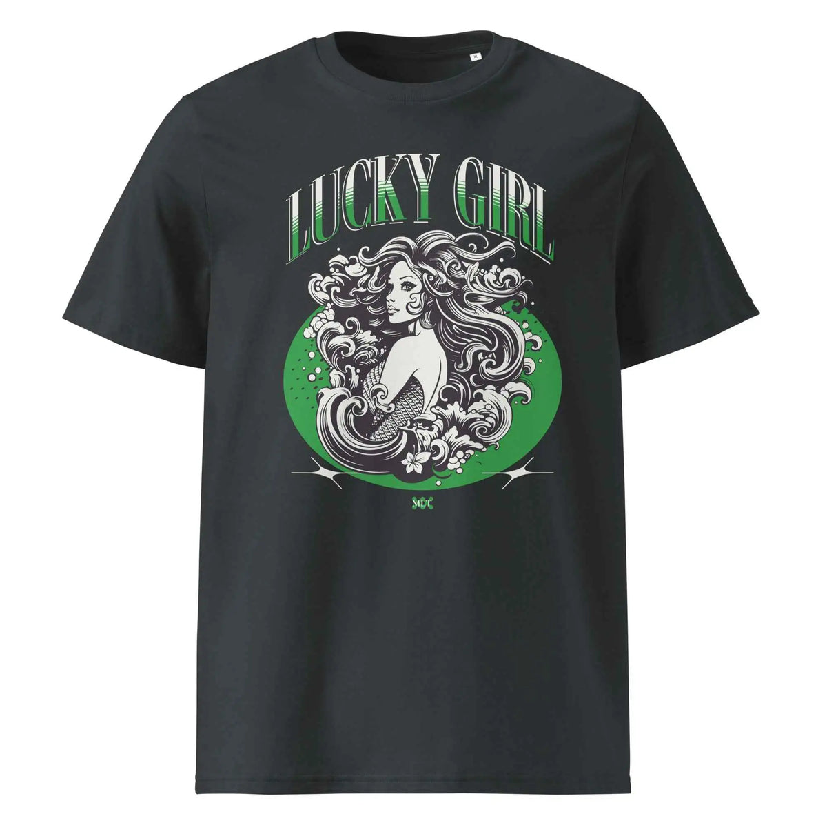 Lucky Girl Organic Cotton Tee India Ink Grey