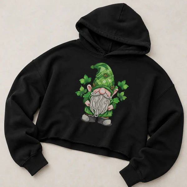 Lucky Gnome Crop Hoodie — St. Patrick’s Style