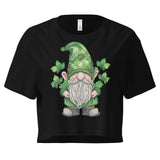 Lucky Gnome Crop Tee Black