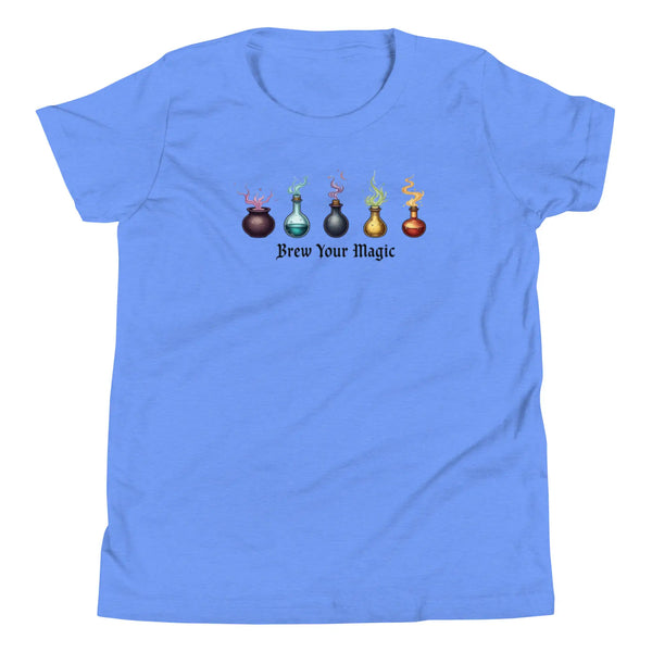 Magic Potions Youth Graphic Tee Heather Columbia Blue