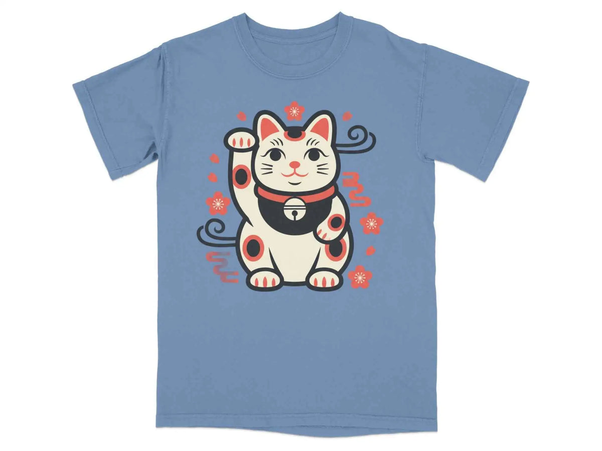 Maneki Neko Sakura Graphic Tee Blue Jean