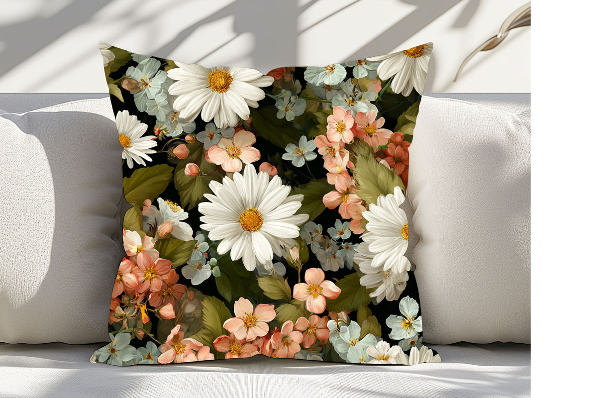Midnight Garden Floral Pillows & Pillow Cases