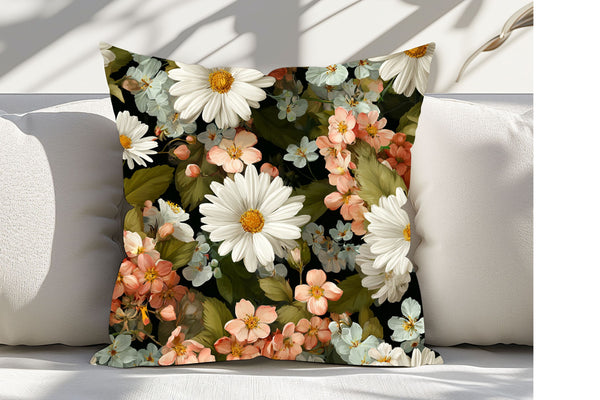 Midnight Garden Floral Pillows & Pillow Cases