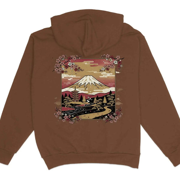 Mount Fuji Cherry Blossom Hoodie XS