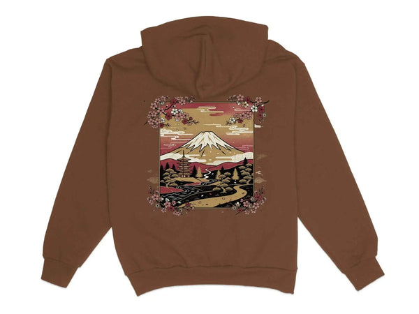 Mount Fuji Cherry Blossom Hoodie XS