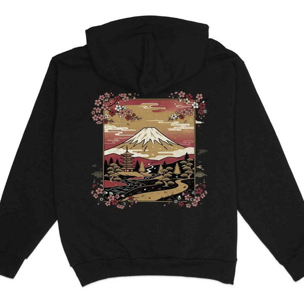 Mount Fuji Cherry Blossom Hoodie XS