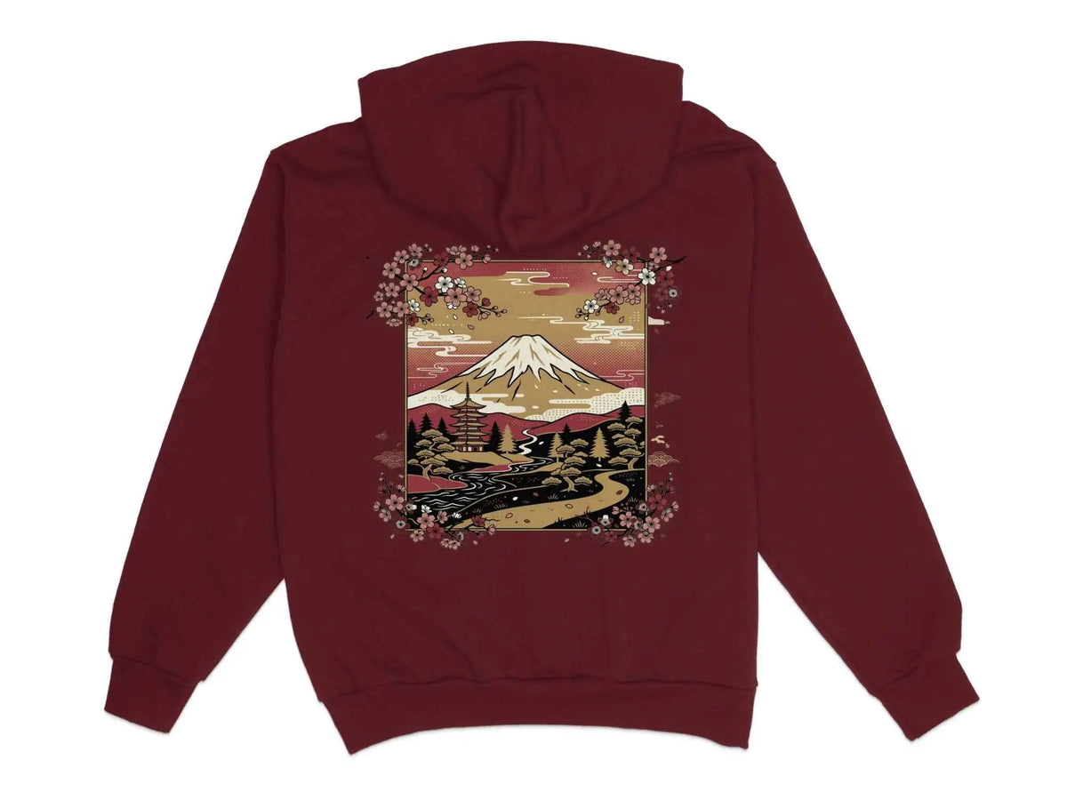 Mount Fuji Cherry Blossom Hoodie XS