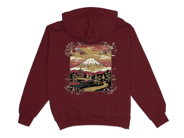 Mount Fuji Cherry Blossom Hoodie XS