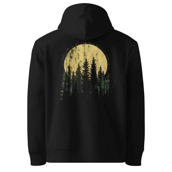 Night Forest Organic Cotton Hoodie Black