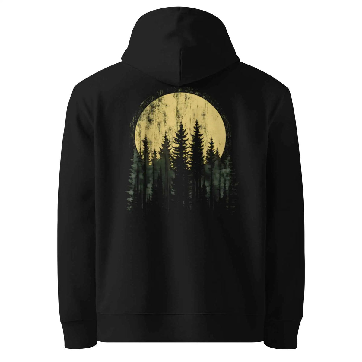 Night Forest Organic Cotton Hoodie Black